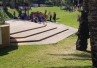  القاء حجارة تجاه طلاب مدرسة ابتدائية من يافا في متنزه رمات غان